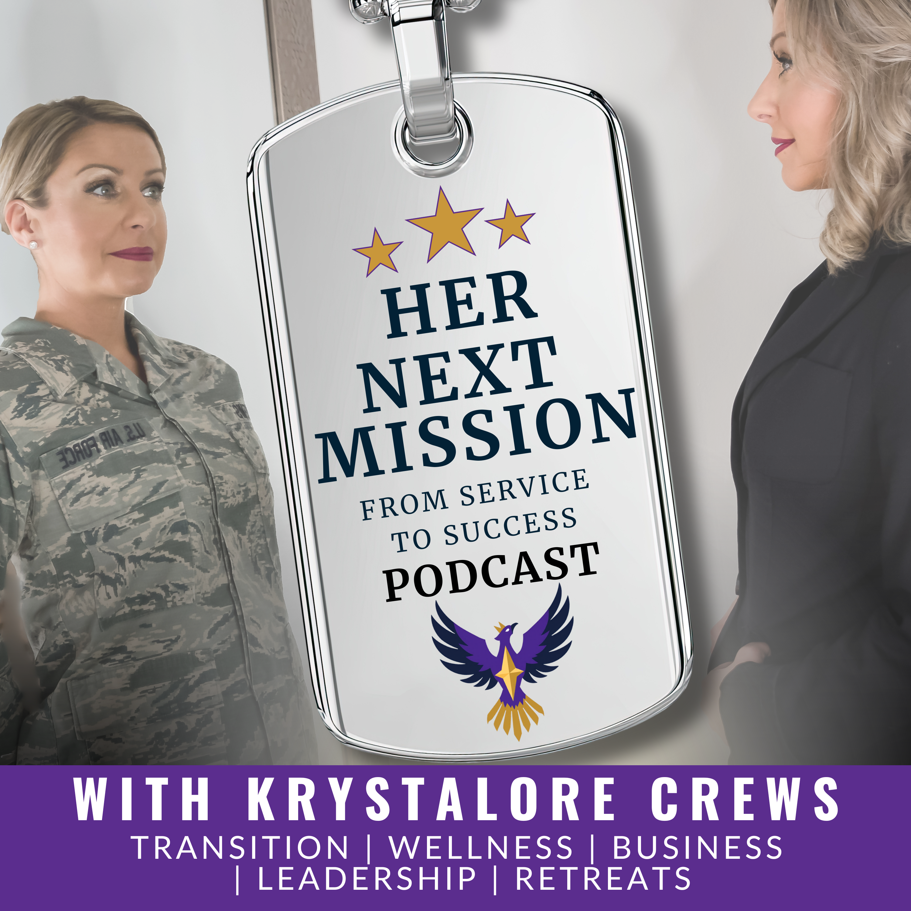 HER NEXT MISSION podcast cover — From Service to Success
