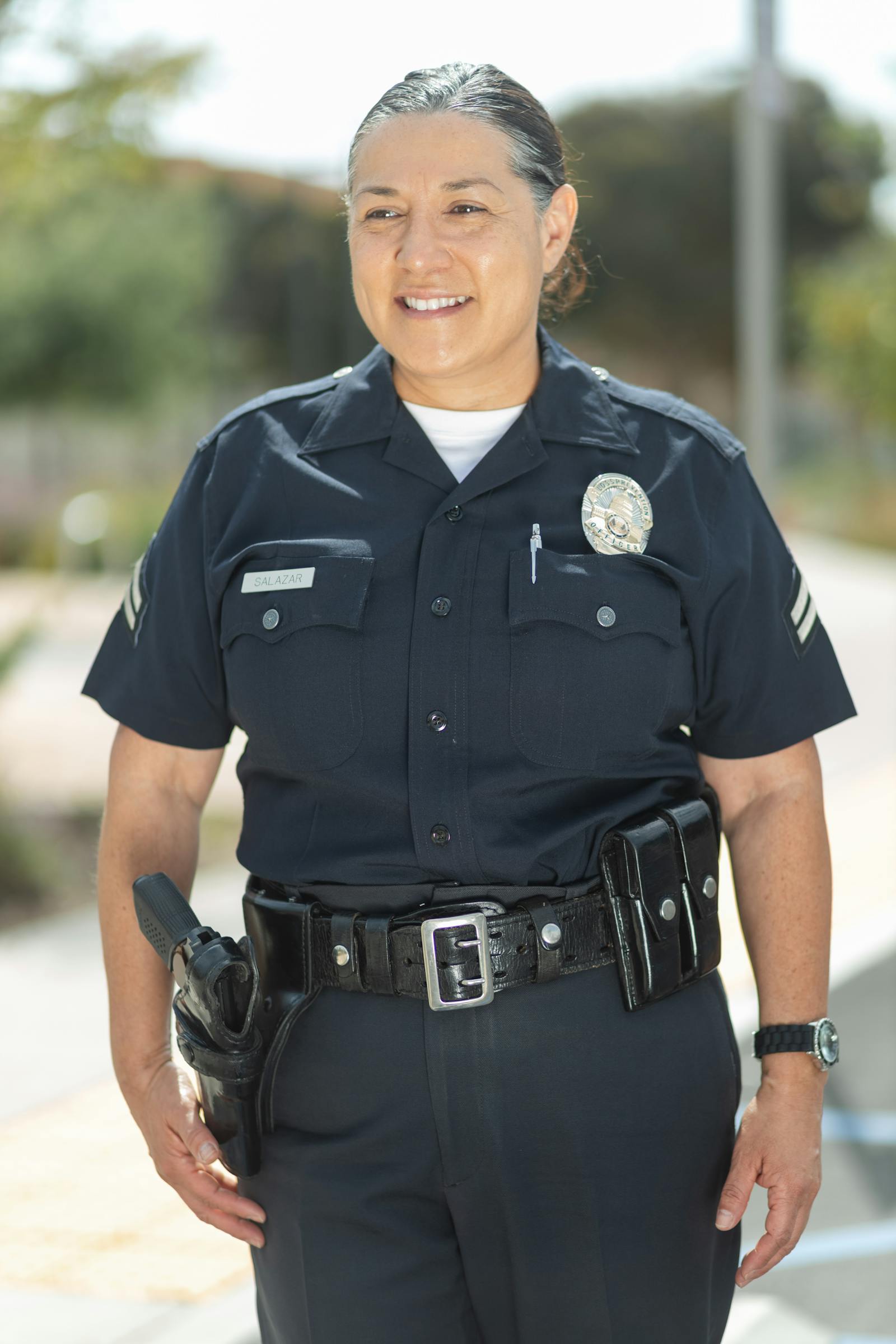 Smiling policewoman