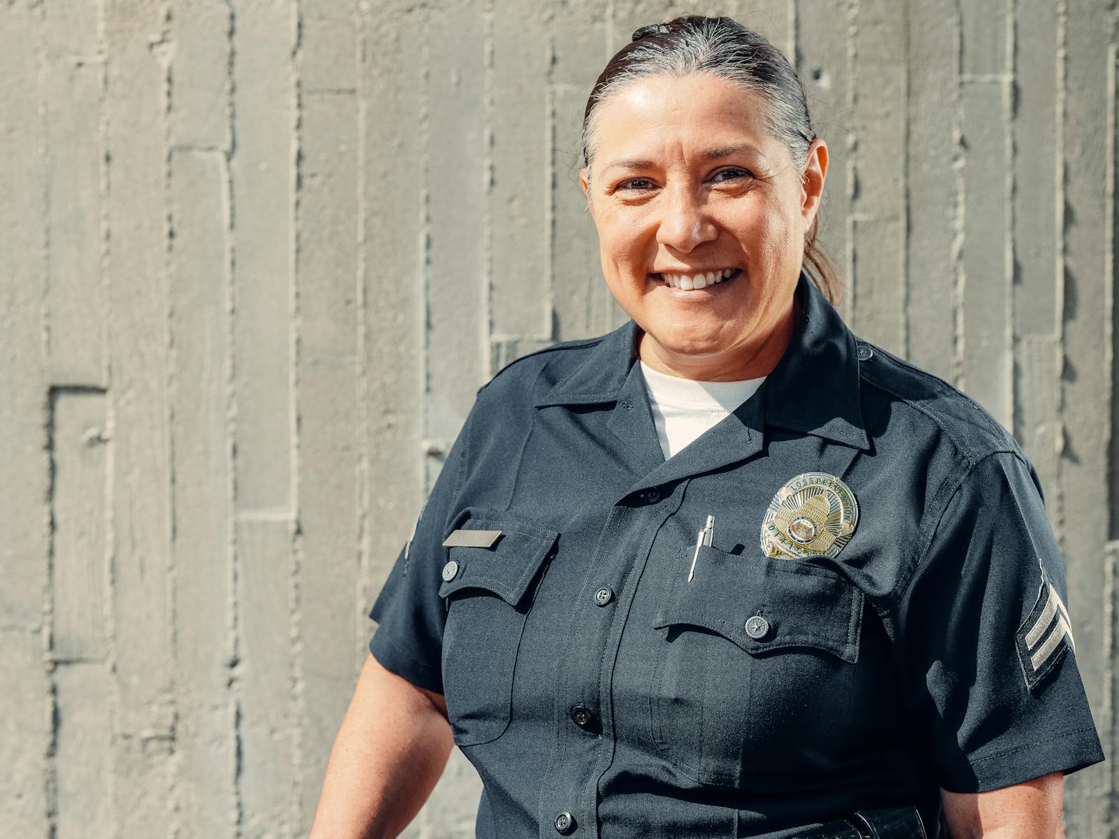 Cheerful female officer